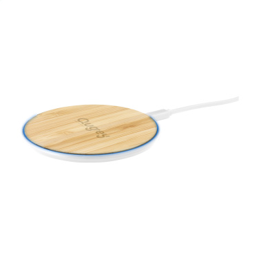 Logo trade promotional products image of: Bamboo 10W Wireless Charger wireless fast charger
