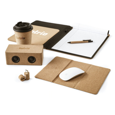 Logo trade advertising products image of: Cork Wireless Charging Mousepad
