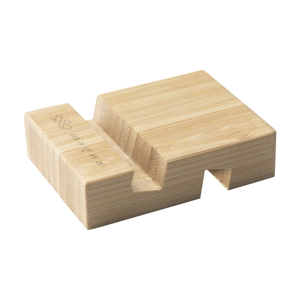 Logo trade promotional giveaways image of: Supporto Bamboo phone stand