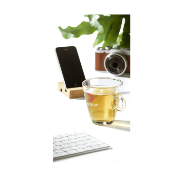 Logo trade promotional products image of: Supporto Bamboo phone stand