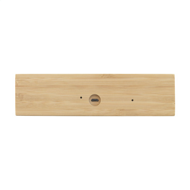 Logotrade promotional item image of: Bamboo Alarm Clock with Wireless Charger