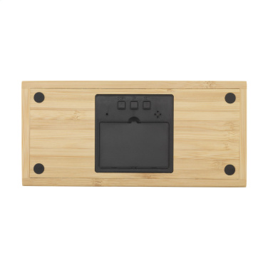 Logo trade business gift photo of: Bamboo Alarm Clock with Wireless Charger
