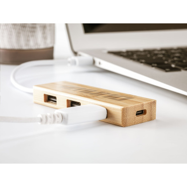 Logo trade promotional giveaways picture of: Bamboo USB Hub