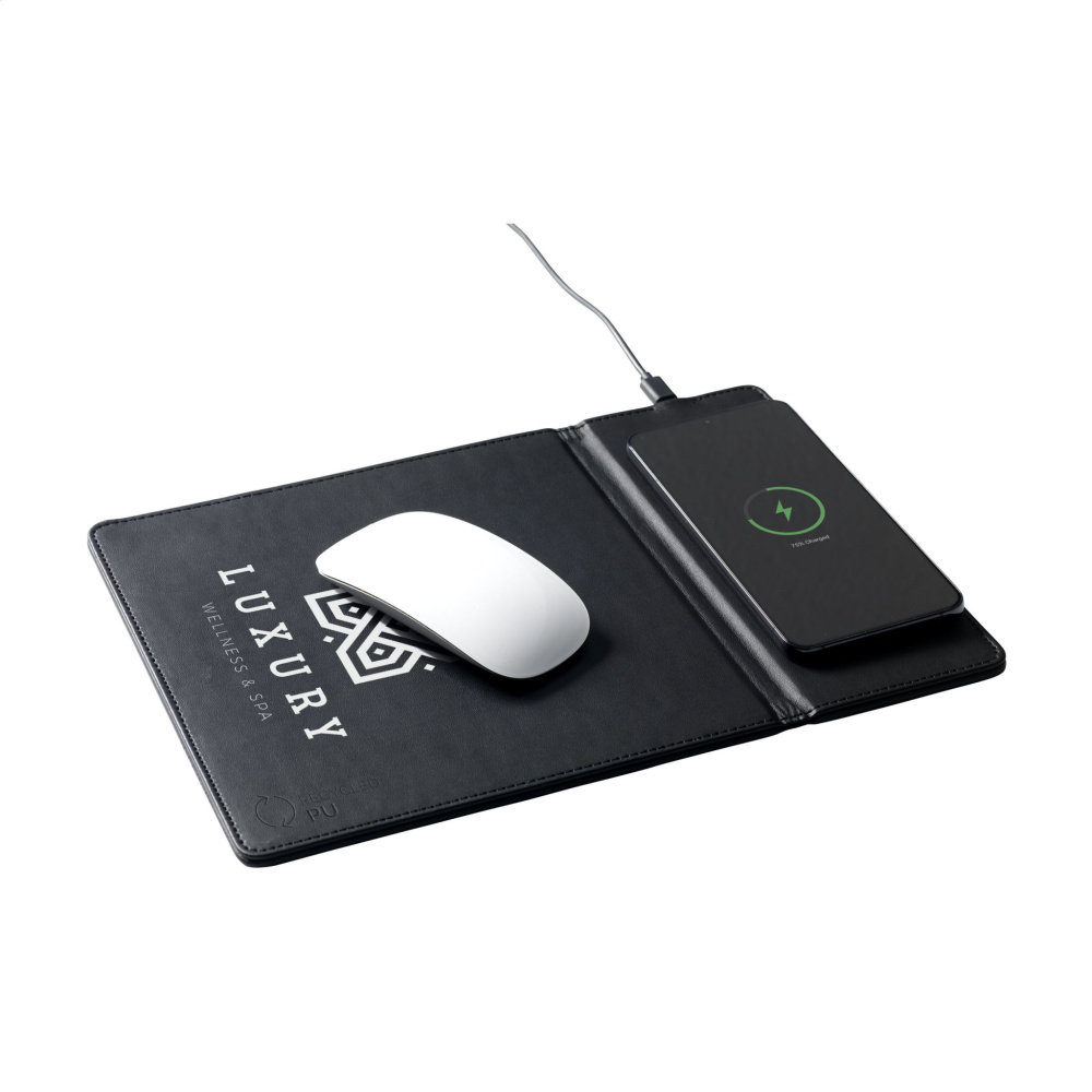 Logo trade promotional merchandise picture of: RCS Recycled Wireless Charging Mousepad
