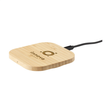 Logo trade promotional merchandise picture of: Bamboo Wireless Charger 15W