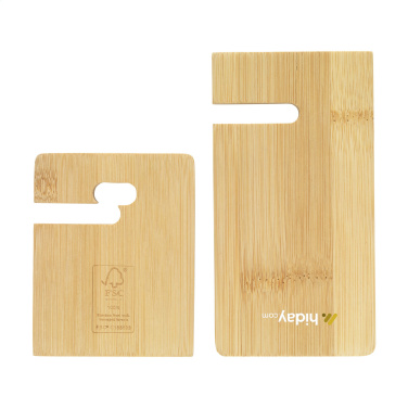 Logo trade promotional products image of: Miyo Bamboo Phone Stand