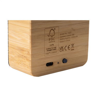 Logo trade promotional merchandise image of: Sonido 5W Bamboo wireless speaker
