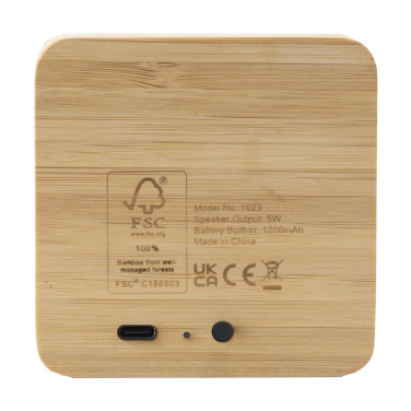 Logo trade promotional gift photo of: Sonido 5W Bamboo wireless speaker