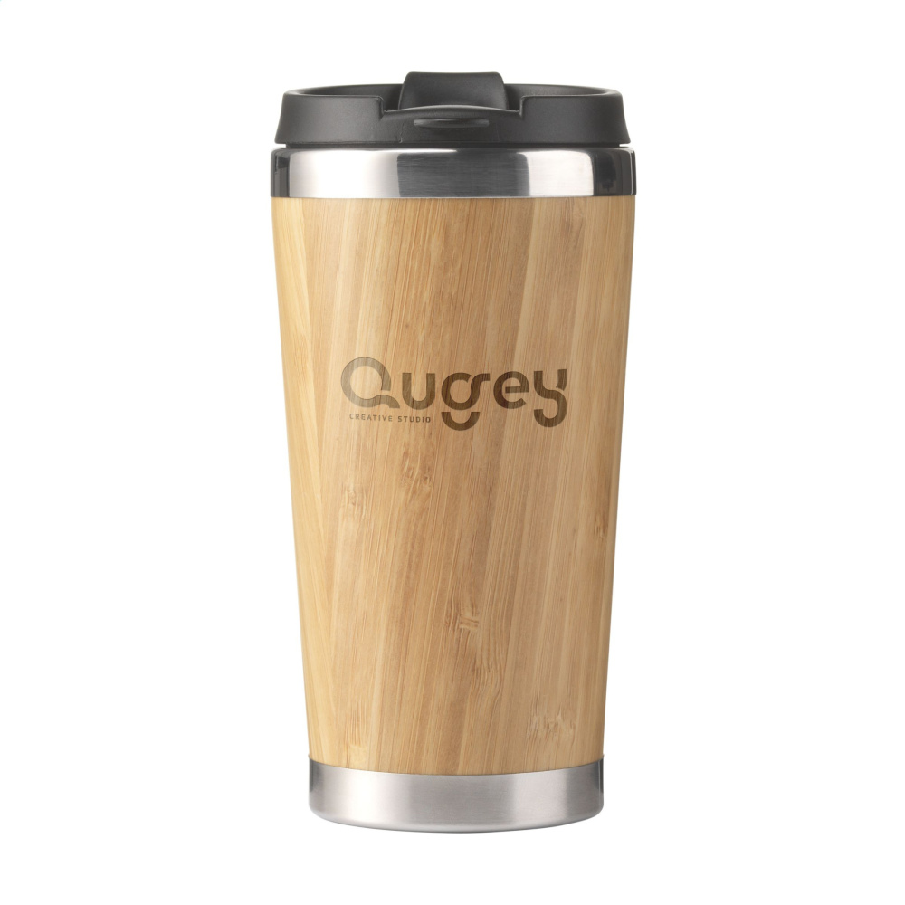 Logo trade advertising products image of: Tokyo 450 ml bamboo thermo cup
