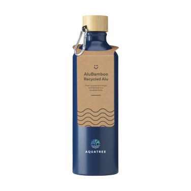 Logotrade promotional giveaway image of: AluBamboo GRS Recycled Alu 750 ml water bottle