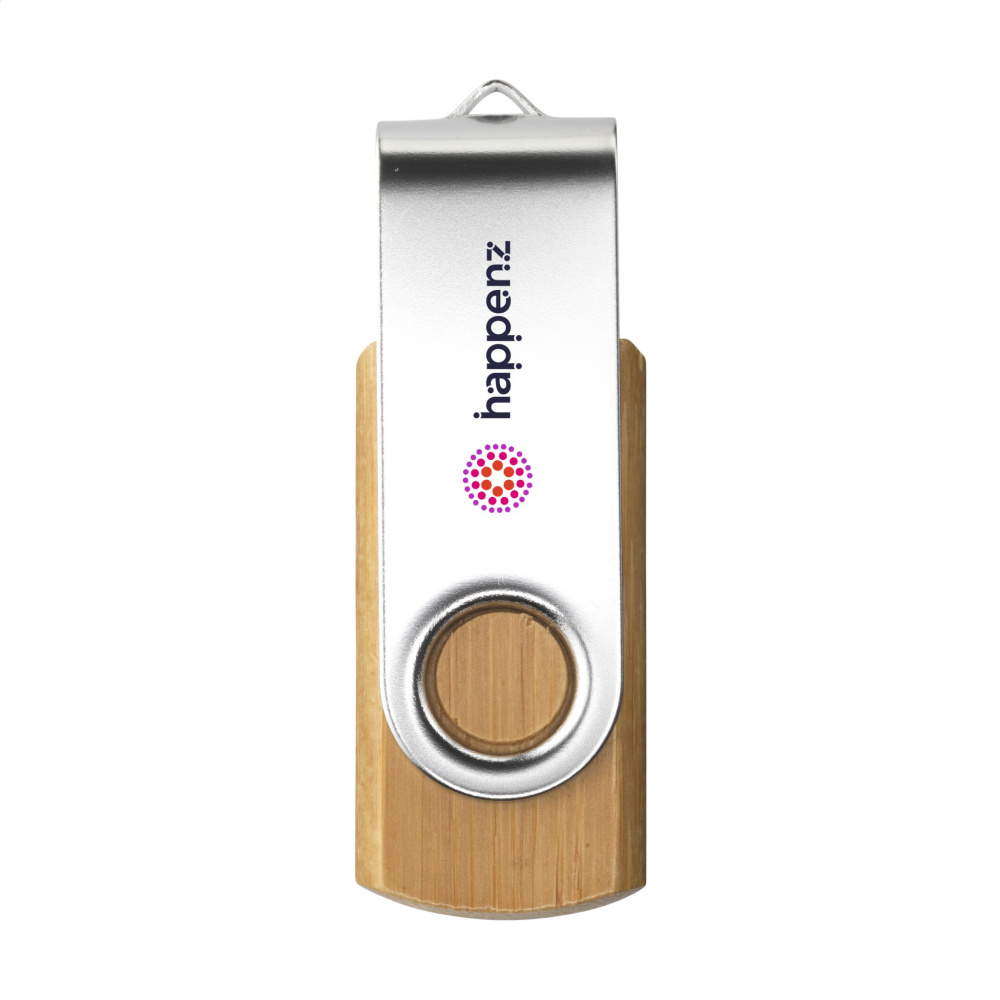 Logotrade promotional gift image of: USB Twist Bamboo 64 GB