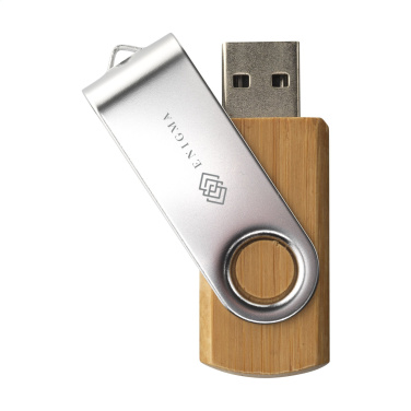 Logo trade promotional giveaway photo of: USB Twist Bamboo from stock 32 GB