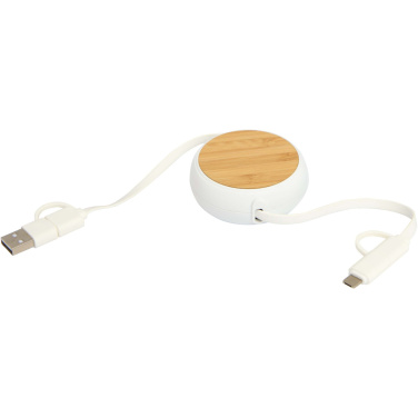Logo trade corporate gift photo of: Chechia 5-in-1 recycled plastic 100 cm retractable data sync and 45W fast charge cable