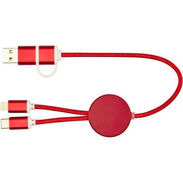 Logo trade promotional giveaway photo of: Alasia 5-in-1 recycled aluminium and plastic 30 cm data sync and 27W fast charge cable