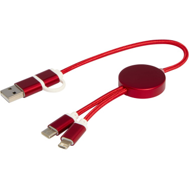 Logotrade business gifts photo of: Alasia 5-in-1 recycled aluminium and plastic 30 cm data sync and 27W fast charge cable