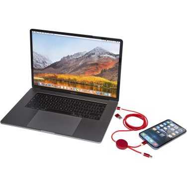 Logo trade promotional gifts picture of: Alasia 5-in-1 recycled aluminium and plastic 150 cm data sync and 27W fast charge cable