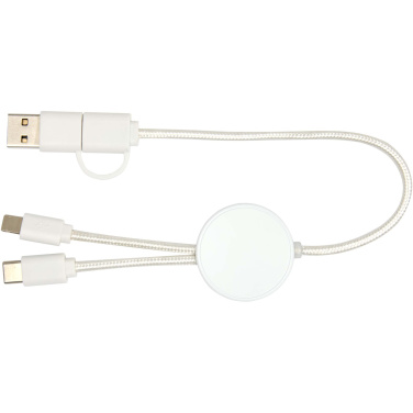 Logo trade promotional gift photo of: Citala 5-in-1 recycled plastic 30 cm data sync and 27W fast charge cable
