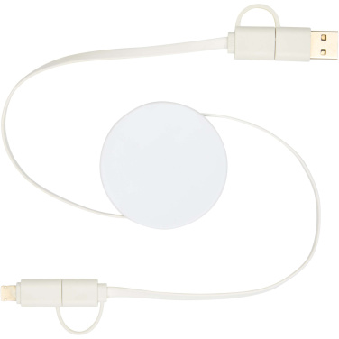 Logotrade business gifts photo of: Citala 5-in-1 recycled plastic 90 cm retractable data sync and 40W fast charge cable
