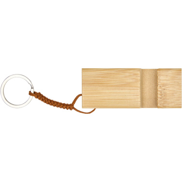 Logo trade promotional giveaways picture of: Bosona bamboo phone holder with keychain