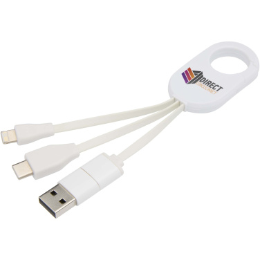Logo trade promotional products image of: Troop 4-in-1 recycled plastic charging cable