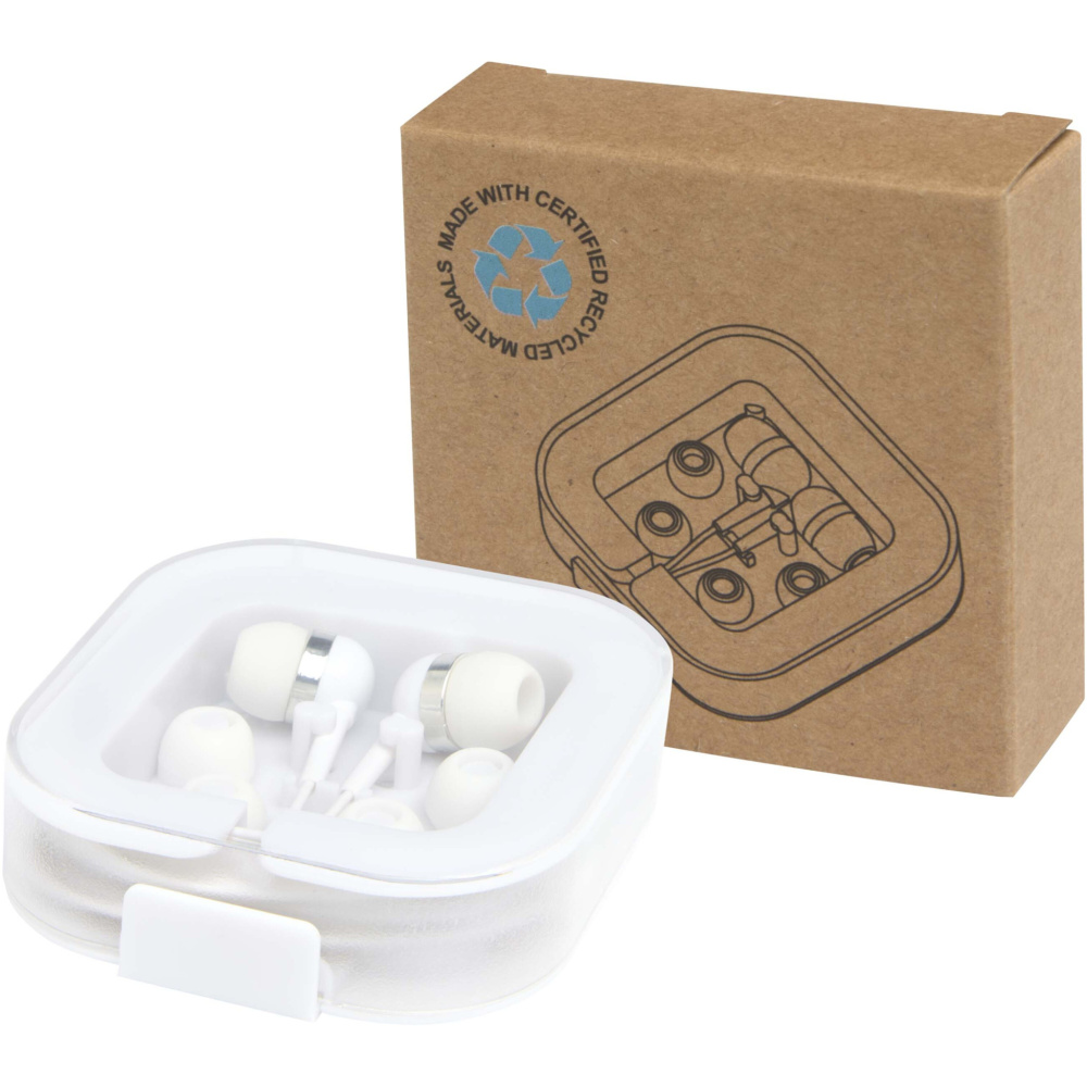 Logo trade promotional products image of: Baekdu wired Type-C headset with recycled plastic storage box