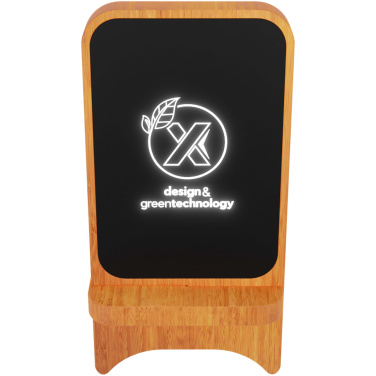Logo trade promotional gifts picture of: SCX.design W16 10W light-up wireless wooden stand