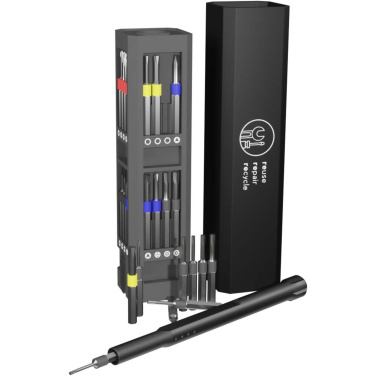 Logo trade promotional giveaway photo of: SCX.design T20 30-piece screwdriver and repair set in aluminium case