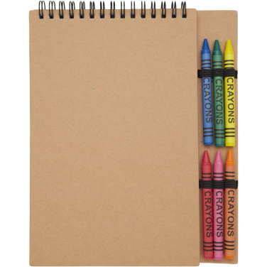 Logotrade promotional product picture of: Doodle A5 spiral soft cover notebook and crayon set