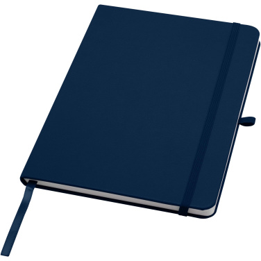 Logo trade promotional giveaway photo of: Teak A5 recycled hard cover notebook with lined pages