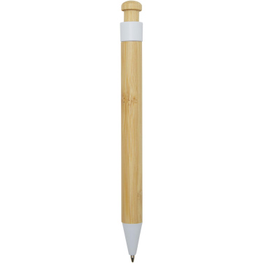 Logotrade promotional gifts photo of: Rattan bamboo and recycled plastic ballpoint pen (black ink)