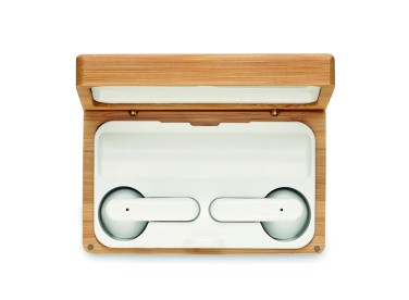 Logotrade promotional giveaway picture of: TWS earbuds in bamboo case
