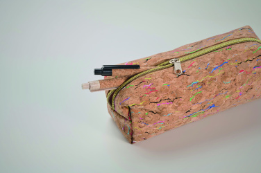 Logo trade promotional giveaways image of: Coloured cork pencil case