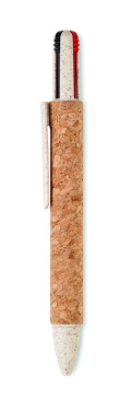 Logotrade promotional product image of: Cork 4-colour ink ball pen