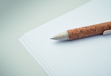Logo trade business gift photo of: Cork 4-colour ink ball pen