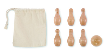 Logo trade promotional items image of: Mini pine wood bowling set