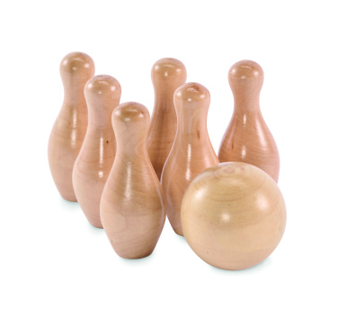 Logotrade advertising product picture of: Mini pine wood bowling set