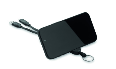 Logo trade promotional gift photo of: 60W cable keyring recycled ABS