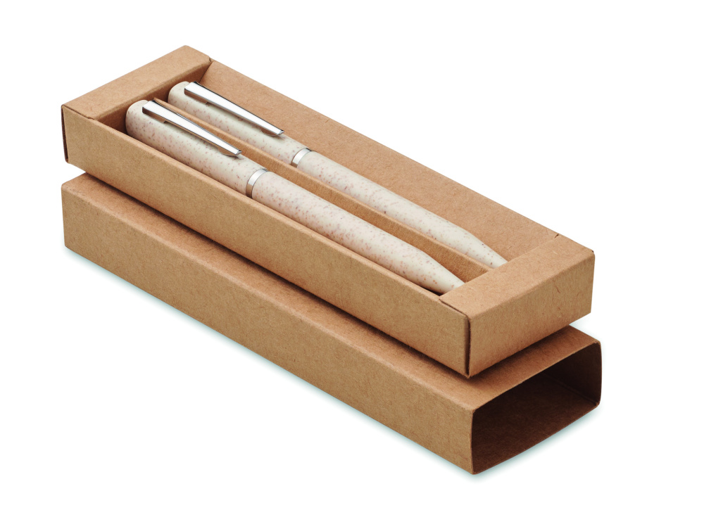 Logotrade promotional gifts photo of: Wheat straw/ABS twist pen set