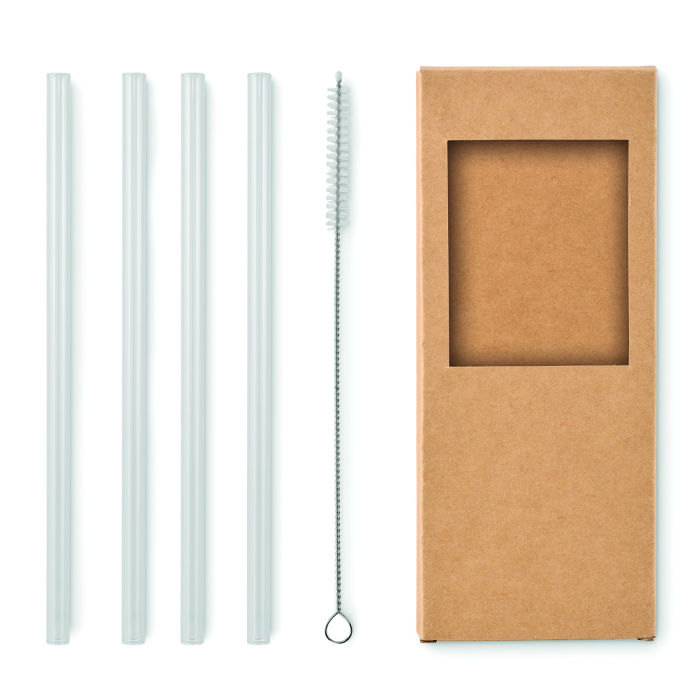 Logotrade promotional items photo of: 4 reusable glass straws