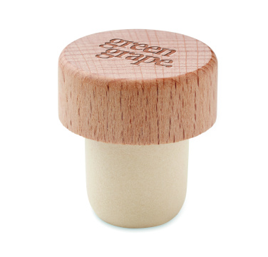 Logo trade business gift photo of: Beech wood bottle stopper