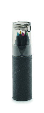 Logo trade promotional merchandise photo of: 6 black colouring pencils