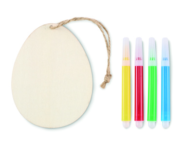 Logo trade promotional products picture of: Wooden egg painting set