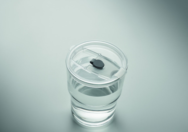 Logotrade promotional merchandise image of: Glass tumbler with straw 400ml