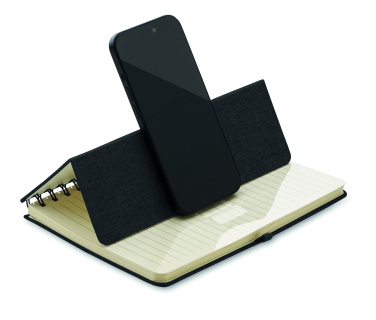 Logo trade promotional items image of: A5 notebook with phone holder