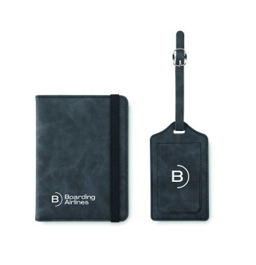 Logo trade promotional gifts image of: Passport and luggage tag set