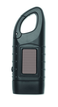 Logo trade promotional merchandise photo of: Solar torch with dynamo crank