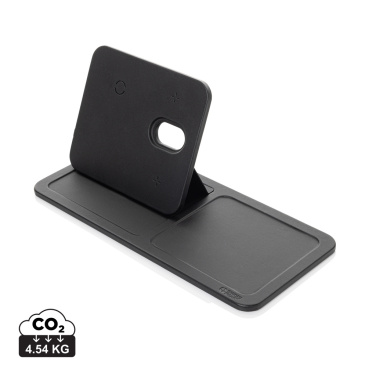 Logotrade promotional products photo of: Swiss Peak 3 in 1 RCS recycled PU wireless charger desk tray