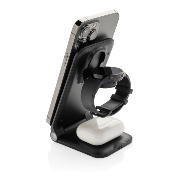 Logo trade promotional gift photo of: Powerpal 3 in 1 RCS recycled plastic 15W charger