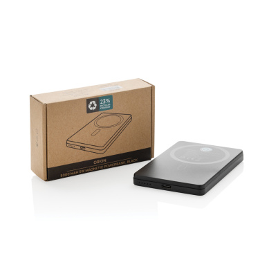 Logotrade promotional merchandise image of: Orion RCS recycled aluminum 5000 mah 5W magnetic powerbank