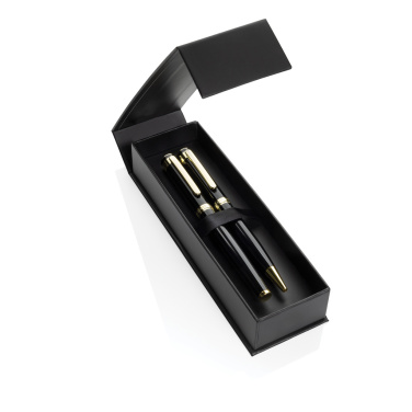 Logo trade promotional gifts image of: Swiss Peak Luca RCS recycled brass deluxe pen set